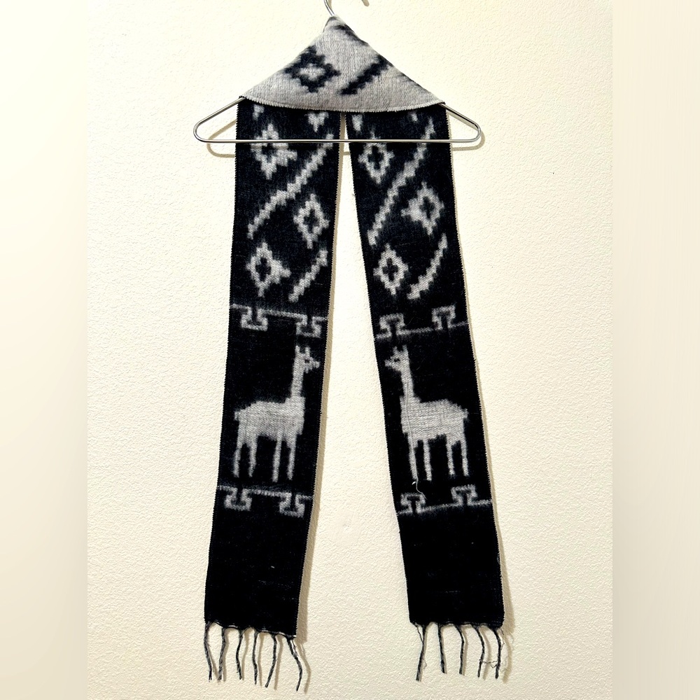 MACHUPICCHU Cusco Peruvian Alpaca Wool Scarf EUC - Picture 2 of 3